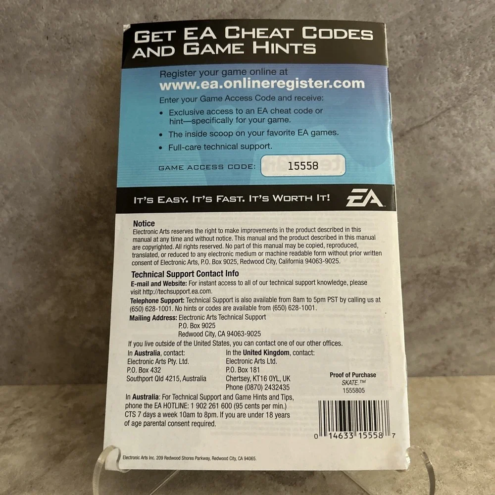 Skate Xbox 360 **MANUAL ONLY**